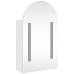 ZNTS Bathroom Mirror Cabinet with LED Light Arched White 42x13x70 cm 357973