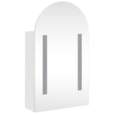 ZNTS Bathroom Mirror Cabinet with LED Light Arched White 42x13x70 cm 357973