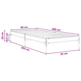 Bed Frame Artisian Oak 80 x 200 cm Engineered Wood 8009135