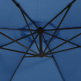 Cantilever Garden Parasol with LED Lights Azure Blue 350 cm 313785