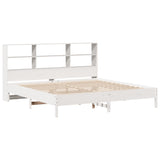 Bookcase Bed without Mattress White 180x200 cm Super King Solid Wood Pine 3322862