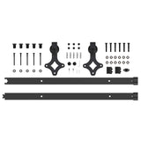 Sliding Door Hardware Kit 152.5 cm Steel Black 4009706