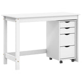 Desk and Rolling Cabinet Set MOSS 2 pcs White 3438791