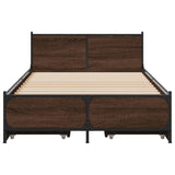 Bed Frame with Drawers without Mattress Brown Oak 75x190 cm Small Single 3279976