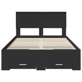 Bed Frame with Headboard Black 120 x 190 cm Engineered Wood 3410923