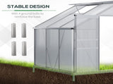 6 x 4ft Lean to Wall Polycarbonate Greenhouse Aluminium Walk-in Garden Greenhouse with Adjustable T3398P377633