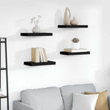 Floating Wall Shelves 4 pcs Black 40x23x3.8 cm MDF 323828
