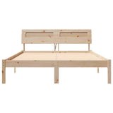 Bed Frame with Headboard Brown 120 x 200 cm Solid Pine Wood 872779