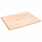 Table Top 60x50x2 cm Untreated Solid Wood Oak Live Edge 363866