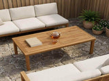 Table Top Rectangular Solid Teak Wood Natural 42033167