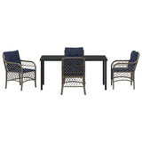 Garden Dining Set with Cushion 5 pcs Grey and Black Rattan 3380249