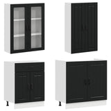 Kitchen Unit LUCCA 8 pcs Black Engineered Wood 3438154