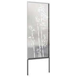 Garden Privacy Screen Floral Silver 50 x 140 cm Stainless steel 876298