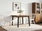 70 x 70 x 75 cm Solid Acacia Wood Natural and Black Square 937588