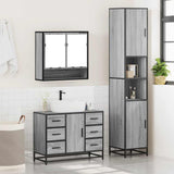 3 Piece Bathroom Furniture Set Grey Sonoma Engineered Wood 3301113