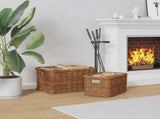 Firewood Basket 2 pcs Brown Lacak Rattan 42020972