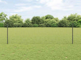 Welded Wire Fence 10 x 1 m PVC-Coated Steel Grey Mesh 3336065
