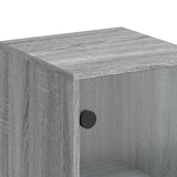 Highboard with Glass Doors Grey Sonoma 35x37x120 cm 836565