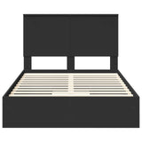 Storage Bed with Headboard Black 120 x 200 cm Engineered Wood 3411223
