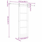 Sliding Door Manual ORKDAL White 78 x 232 cm Wood and metal 3332472