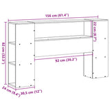 Headboard with Storage 150 cm Solid Wood Pine 855627