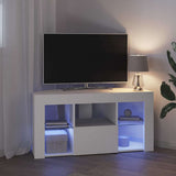 Corner LED TV Cabinet White 100 x 40 x 50 cm Engineered Wood 889795