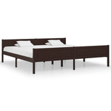 Bed Frame without Mattress Solid Pinewood Dark Brown 200x200 cm 322123