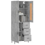 Highboard Concrete Grey 69.5x34x180 cm Engineered Wood 3199829