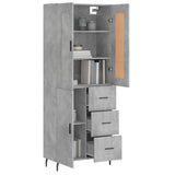 Highboard Concrete Grey 69.5x34x180 cm Engineered Wood 3199829