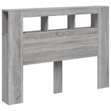 LED Headboard Grey Sonoma 140x18.5x103.5 cm Engineered Wood 837349