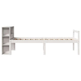 Bookcase Bed without Mattress White 90x200 cm Solid Wood Pine 3321993