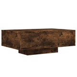 Coffee Table with LED Lights Smoked Oak 85x55x31 cm 836613