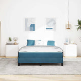 Box Spring Bed with Mattress Dark Blue 140 x 220 cm Fabric 3398795