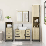 3 Piece Bathroom Furniture Set Sonoma Oak Engineered Wood 3301081