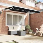 Retractable Awning Manual Black 350x200 cm Fabric 3329709