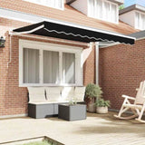 Retractable Awning Manual Black 350x200 cm Fabric 3329709