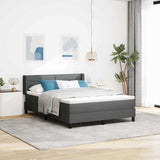 Box Spring Bed with Headboard Dark Grey 200 x 140 cm Fabric 3341042