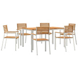 Garden Dining Set 7 pcs Solid Teak Wood and Stainless Steel 3334784