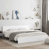Bed Frame White Engineered wood, Plywood Super King Modern 3207462