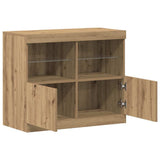 LED Sideboard Brown 81 x 37 x 66.5 cm Engineered Wood 863031