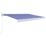 ZNTS Manual Cassette Awning 450x300 cm Blue and White 3052677