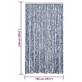 Fly Curtain Blue and White 100x230 cm Chenille 377372