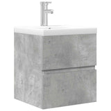ZNTS 2 Piece Bathroom Furniture Set Concrete Grey Engineered Wood 3324913