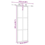 Sliding Door with Hardware Set Black 76x205 cm Tempered Glass 3375916