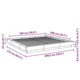 Bed Frame without Mattress Grey Sonoma 180x200 cm Super King 3281173