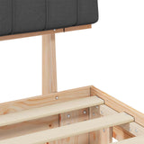 Bed Frame with Upholstered Headboard Dark Grey 100 x 200 cm 877510