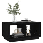 ZNTS Coffee Table Black 80x50x40 cm Solid Wood Pine 814438