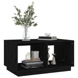 ZNTS Coffee Table Black 80x50x40 cm Solid Wood Pine 814438