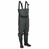 Chest Waders with Boots and Belt Dark Green Size 41 4016993
