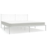 Metal Bed Frame without Mattress with Headboard White 193x203cm 350937